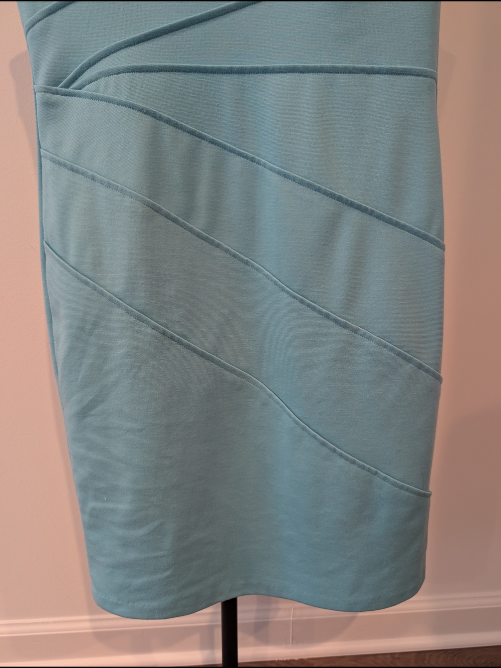London Times Sleeveless Light Blue Ponte Sheath Midi Dress Size 14 - Picture 4 of 11